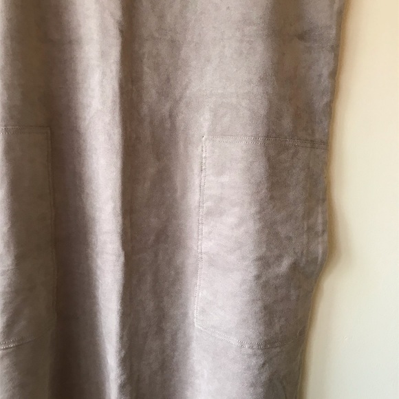 NWOT Aritzia Wilfred Free Nori Large Tan Faux Suede Sleeveless Tunic Dress - Picture 6 of 9